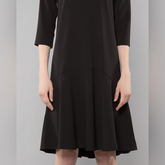 Ganni Drop-Hem Clark Dress in Black - Picture 3 of 7